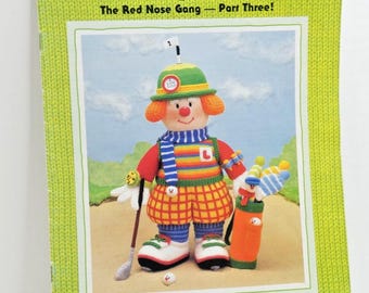 Jean Greenhowe's Golfing Clown Pattern Booklet Double Knit DIY Vintage 1994 UK