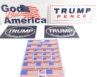 LOT Stickers America Flags Vote Assorted NEW Trump