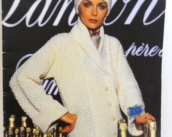 Knitting Pattern Book Sweater Jacket Dress Suit Hat Wendy British UK DK Knit Colorful DIY Unique Statement Top Vintage His Hers Cable