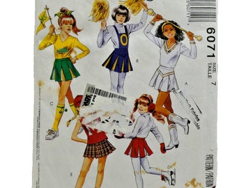 Girls Ice Skating Costume Pattern Vintage 1992 Cheerleading Baton Twirling DIY Sew McCalls Girls size 7