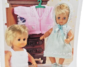 Vintage Pattern for Dolls UK Double Knitting 2002