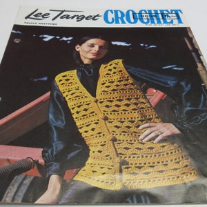 Ladys Crochet Waistcoat Pattern, TRIPLE KNITTING Sleeveless Sweater Vest, 70s Vintage Booklet, Winter Wool, 8899 Bust 30-32&quot; (34-36&quot;) UK
