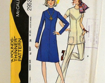 Womans Basic Dress or Blouse Vintage Stretch & Sew Pattern 1505 Clothing Retro Knit Fabric 70s Ann Person Bust 30/32/34/36/38/40/42/44 Uncut