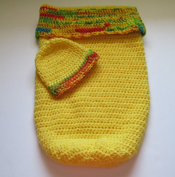 Crochet knit Infant Sleeping Bag Red Baby Bunting Wearable Blanket OOAK Baby Shower Gift Bassinet Crib Sleep Sack Bag Swaddling Set