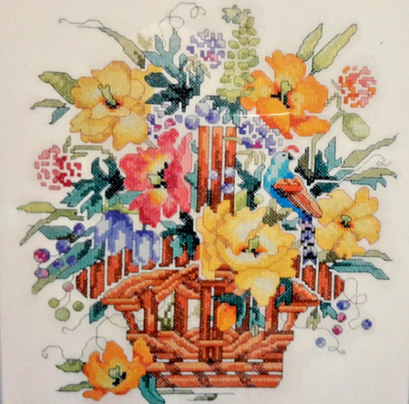 Zweigart artiste Counted Cross Stitch KIT Fresh Flower Basket Etsy