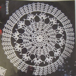 Vintage Cotton Doily Pattern, Crochet Flowers Circle DIY Doilies, 13&quot; in a PDF File Download
