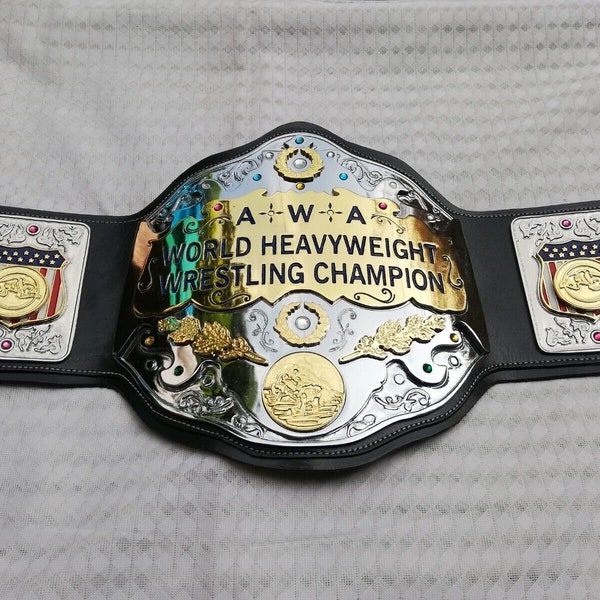 Awa World Heavyweight Championship Belt In Metal dual plated premium quality wwe replica best gift for him wrestling boxing lover
