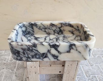 Calacatta Viola Marble Sink,  Vanity Top Sink,Wall Mounted Sink, Custom Marble Sink,Small Marble Sink, Powder Room Sink, Most Beautiful Sink