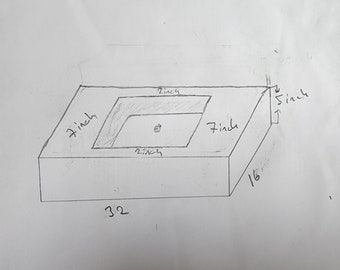 A special calacatta viola marble sink will be manufactured in accordance with the project drawing. (dimensions: 16x32x5 inches)