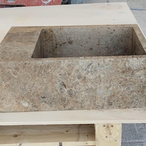 Silver Travertine Sink, Travertine Sink, Travertine Kitchen Sink