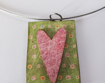 valentine wearable funstuff papier mache heart necklace