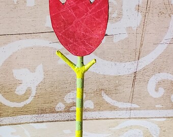 funstuff...paper and twig sculpture...sweet tulip...love you