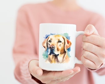 Gele Labrador retriever mok, schattige aquarel koffiemok, hondenliefhebber cadeau, Lab Dad cup, Dog mom Tea Cup, 11oz