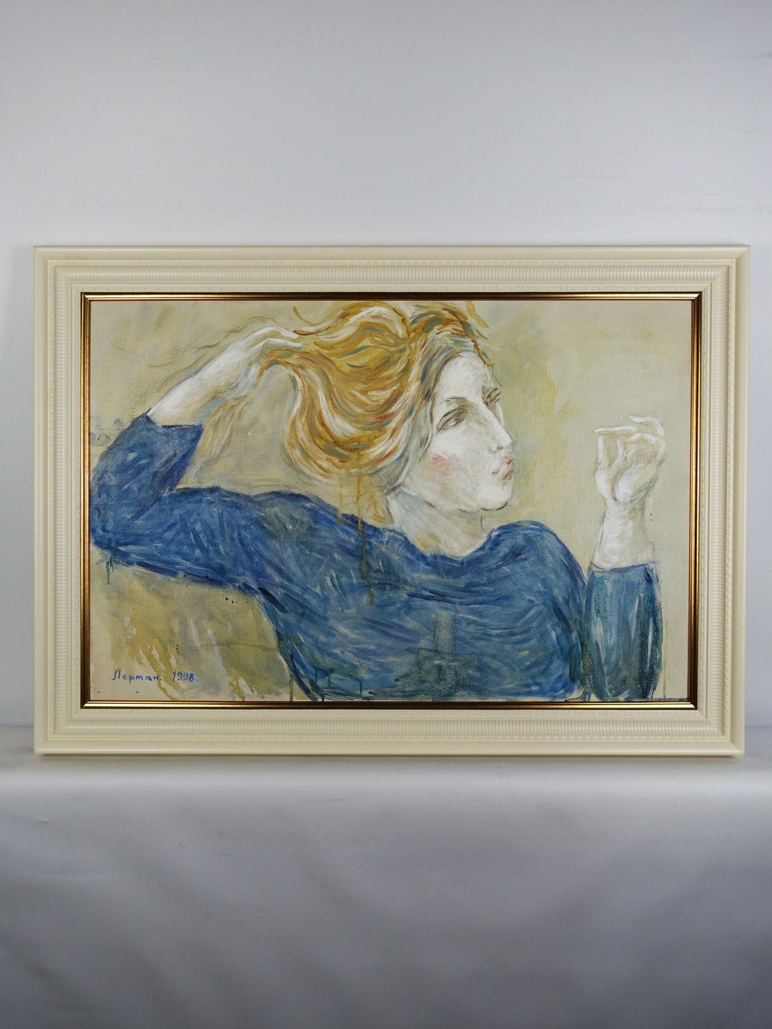 Female Portrait Oil Painting on Canvas, Original Art Work, Ukrainian ...