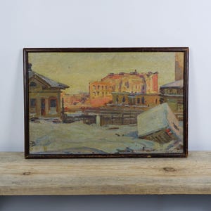 Cityscape Oil Painting, Original Art Work, Ukrainian Art, European Fine Art, One of a Kind, Landscape Art, Framed