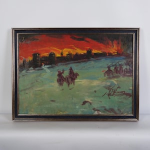 Country Life Oil Painting, Original Art Work, Path Painting, Ukrainian Artist Kizenko, Landscape, European Fine Art, Framed Art