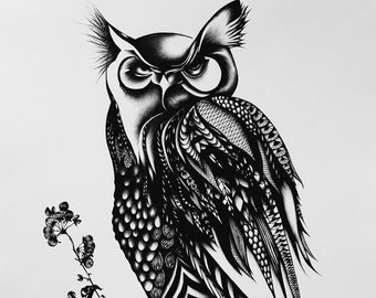 Owl, giclee print