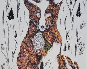 Fox, giclee print