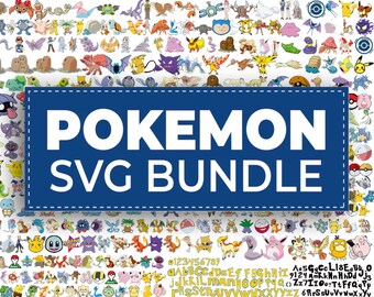 Pokemon Bundle Svg, Pokemon Clipart, Pokemon Png, Pokemon Font, Pikachu Svg, Cricut Svg, Silhouette Svg, Pokemon Layered, Charizard Svg