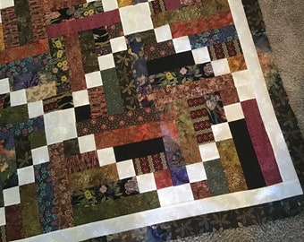 Quilt Top to Finish Scrappy Crossroads 53 x 64 inches