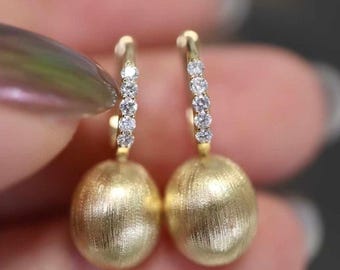 18K Gold Natural Diamond Earrings, Gold Hoop Earrings, Stylish Earrings, Real Diamond Earrings, Gold Diamond Earrings, Dangle Earrings Gold