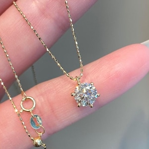 18 kt goud 1,00 karaat natuurlijke diamanten hanger ketting, diamanten ketting, echte diamanten hanger, trouwketting, verlovingsketting