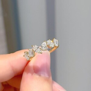 18K Yellow Gold Lab Grown Diamond Ring, Fancy Diamond Ring, Stylish Rings, Wedding Ring,Engagement Ring