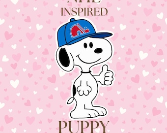 Calcomanía de vinilo de cachorro inspirada en el equipo de la NHL retro/vintage / Calcomanía inspirada en Snoopy de hockey sobre hielo