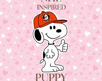 NHL 2025 Western Conference Teams Inspired Puppy Vinyl Sticker | Ice Hockey Snoopy Inspired Decal