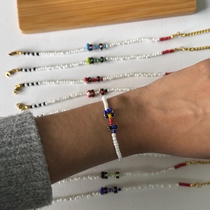 F1 Inspired Beaded Race Car Bracelet| Checkered Flag and 5 Red Lights | Formula 1 Inspired Jewelry