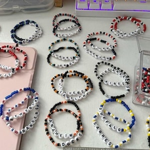 NHL Team Inspired Name Set of 2 Beaded Bracelets