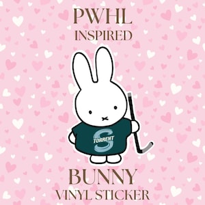 Op PWHL Teams geïnspireerde nijntje vinylsticker | Op hockey geïnspireerde sticker