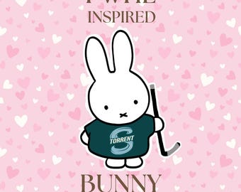 PWHL Teams Inspired Miffy Bunny Vinyl Sticker | Hockey Inspired Decal