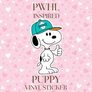 PWHL Teams Inspired Puppy Vinyl Sticker | Ice Hockey Snoopy Inspired Decal