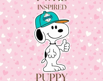 Calcomanía de vinilo de cachorro inspirada en los equipos de PWHL / Calcomanía inspirada en Snoopy de hockey sobre hielo