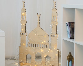 HilalFul Moschee-Standdisplay aus Holz (L)