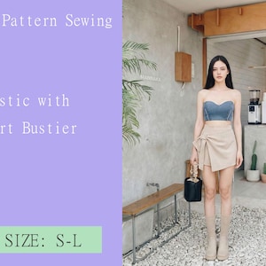 Elastic with Heart Bustier patterns sewing PDF digital goods DIY size S-L