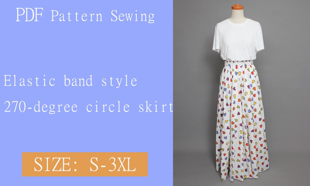 Elastic Band Style. 270 Degree Circle. Elegant Long Skirt
