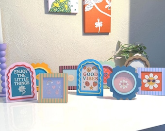 Dopamine Decor Picture Frame | Colorful Y2K Retro Frame | 4x4 , 4x6 Photo | Funky Aesthetic Gallery Wall Gift | Handmade Home & Room Decor