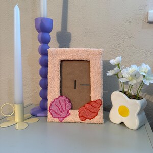 Handmade Punch Needle Picture Frame | Home Decor | 4x6 Picture Frame | Punch Needle Wall Art | Tufted Photo Frame | Cute Wall Hanging | Gift