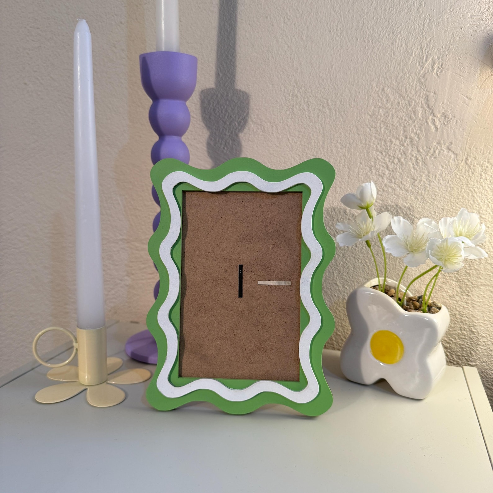 Handmade Wavy Picture Frame, 4x6 Funky Photo Frame, Colorful Retro ...