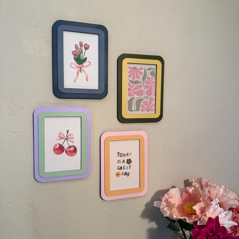 Funky colorful 4x6 frame for college dorm or office desk decor