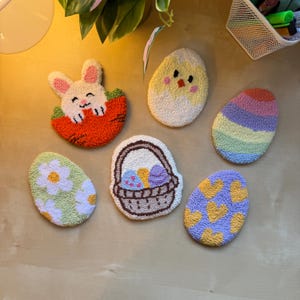 Mug Rug Coaster | Easter Decor | Punch Needle Coasters | Punch Needle Mug Rugs |  Housewarming Gift | Handmade Easter Gift | Spring Decor