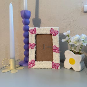 Handmade Punch Needle Picture Frame | Home Decor | 4x6 Picture Frame | Punch Needle Wall Art | Tufted Photo Frame | Cute Wall Hanging | Gift
