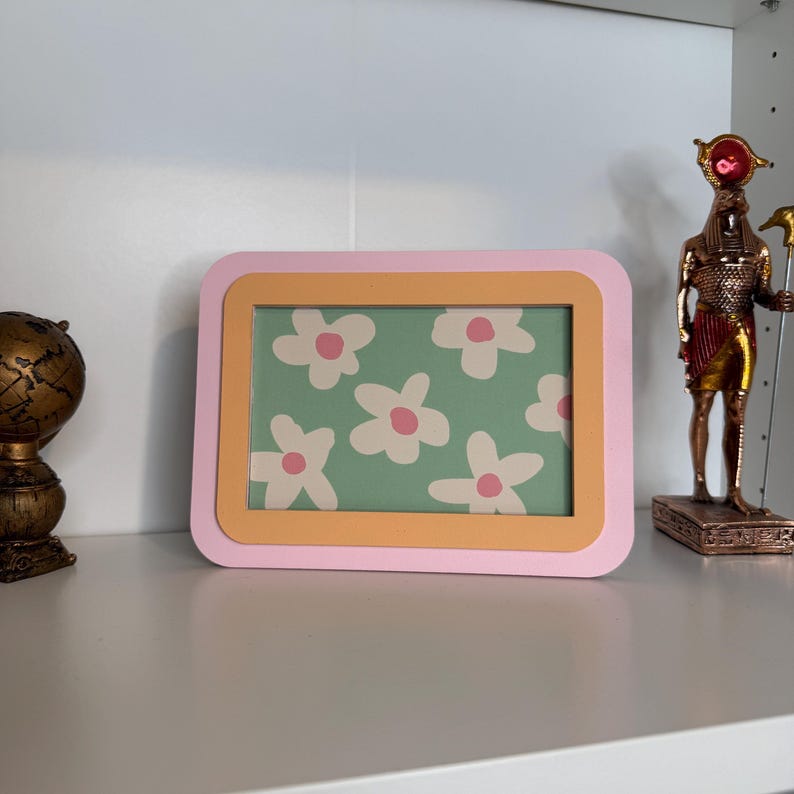 Dopamine decor gift idea unique two tone double border frame