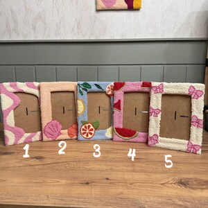 Handmade Punch Needle Picture Frame | Home Decor | 4x6 Picture Frame | Punch Needle Wall Art | Tufted Photo Frame | Cute Wall Hanging | Gift