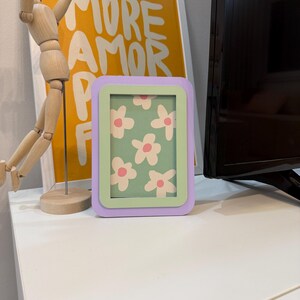 Dark green and yellow bold retro 4x6 picture frame handmade