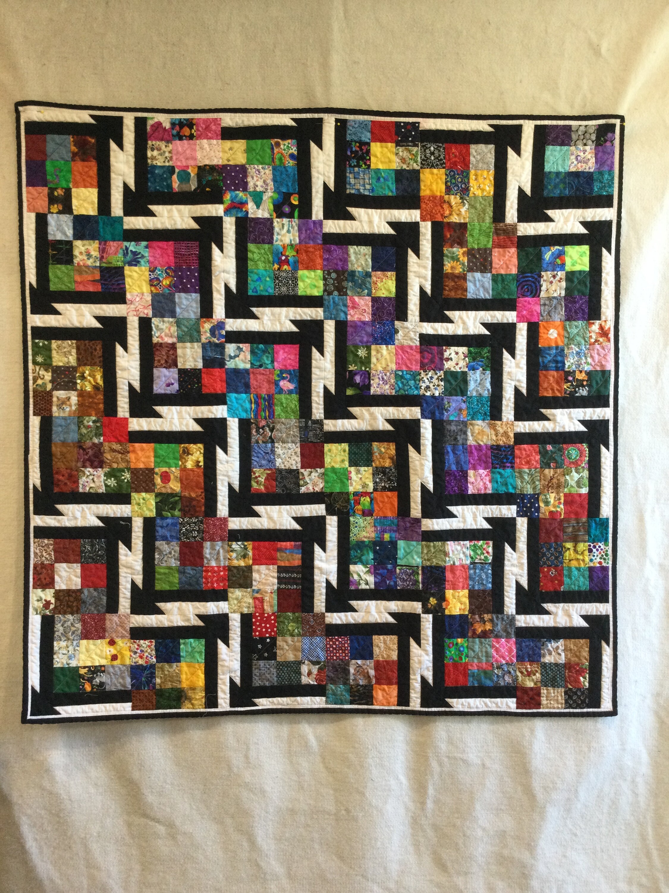 Black and White Arrow Hot Flashes Quilt Modern Scrappy Wall Etsy