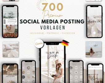 Faceless Instagram Templates (German), Templates, DFY Content, Digital Marketing with Master Resell Rights (MRR/PLR), Canva, Resale