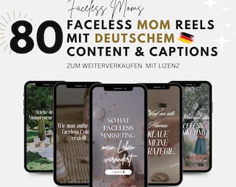 Faceless Mom Reels German, Instagram, Canva Templates, DFY, Digital Marketing with Master Resell Rights, MRR / PLR, Canva, Resale